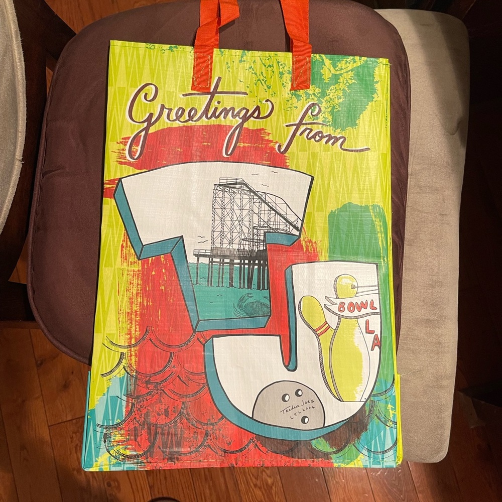 Trader Joe’s Colorful Tote Bag with Bowling Design - New Jersey